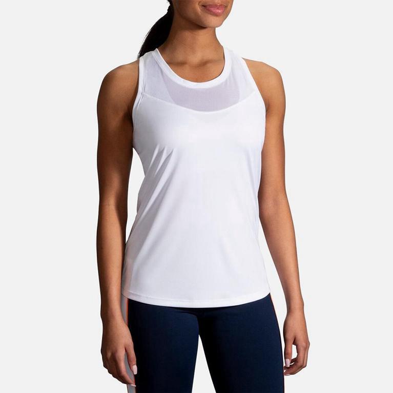 Brooks Stealth Running Tank Top - Women's - White (76820-QSDJ)